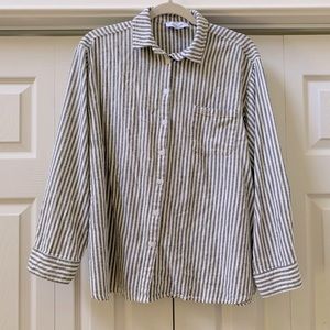 Carly Jean Los Angeles Striped Oversized Button Down